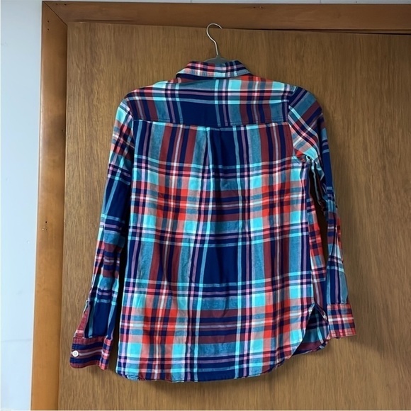 Old Navy size small Blue and Red plaid long sleeve super soft and cozy flannel - Picture 4 of 5